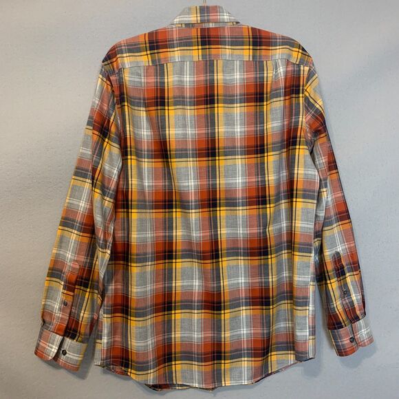 L.L.Bean Men’s Medium Long Sleeve Plaid Button-Down Shirt Autumn Gold Brick Rust - Picture 2 of 8